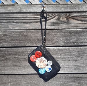 Black Wristlet with Fun Pins